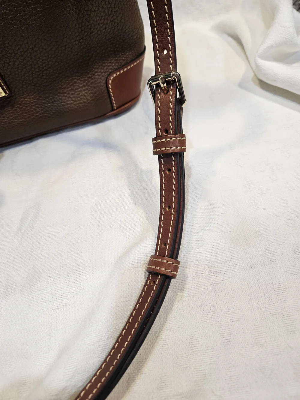Dooney & Bourke Brown Pebble Leather Crossbody Bag